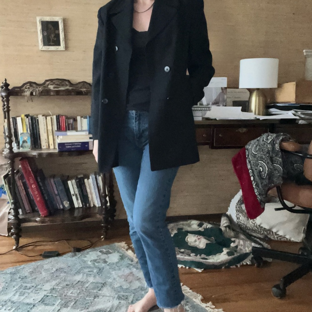 Classiques Entier Vintage 90s Wool Black Double-Breasted Blazer Size M